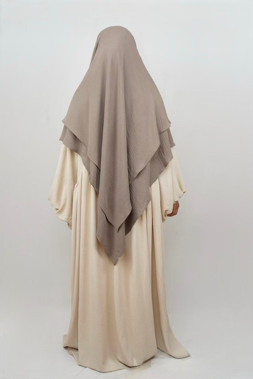 Zweilagiger Khimar Jazz - Taupe