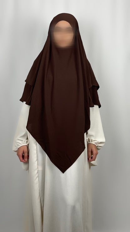 Zweilagiger Khimar Jazz - Braun