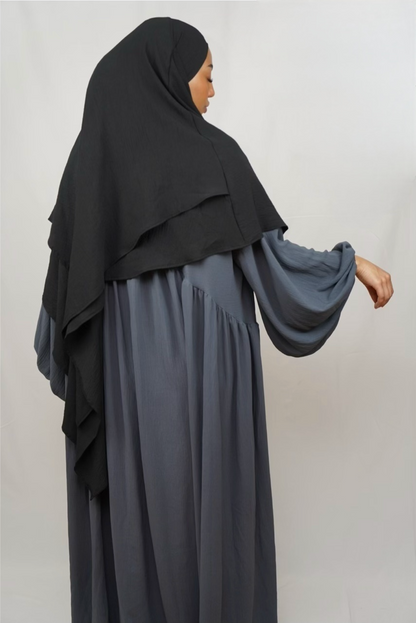 Zweilagiger Khimar Jazz - Schwarz