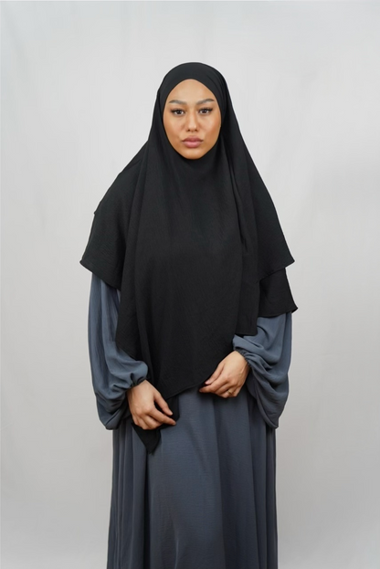 Zweilagiger Khimar Jazz - Schwarz