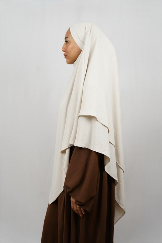 Zweilagiger Khimar Jazz - Creme