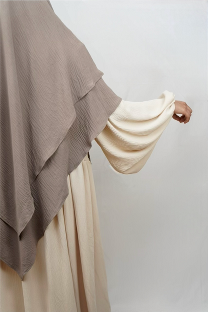 Zweilagiger Khimar Jazz - Taupe