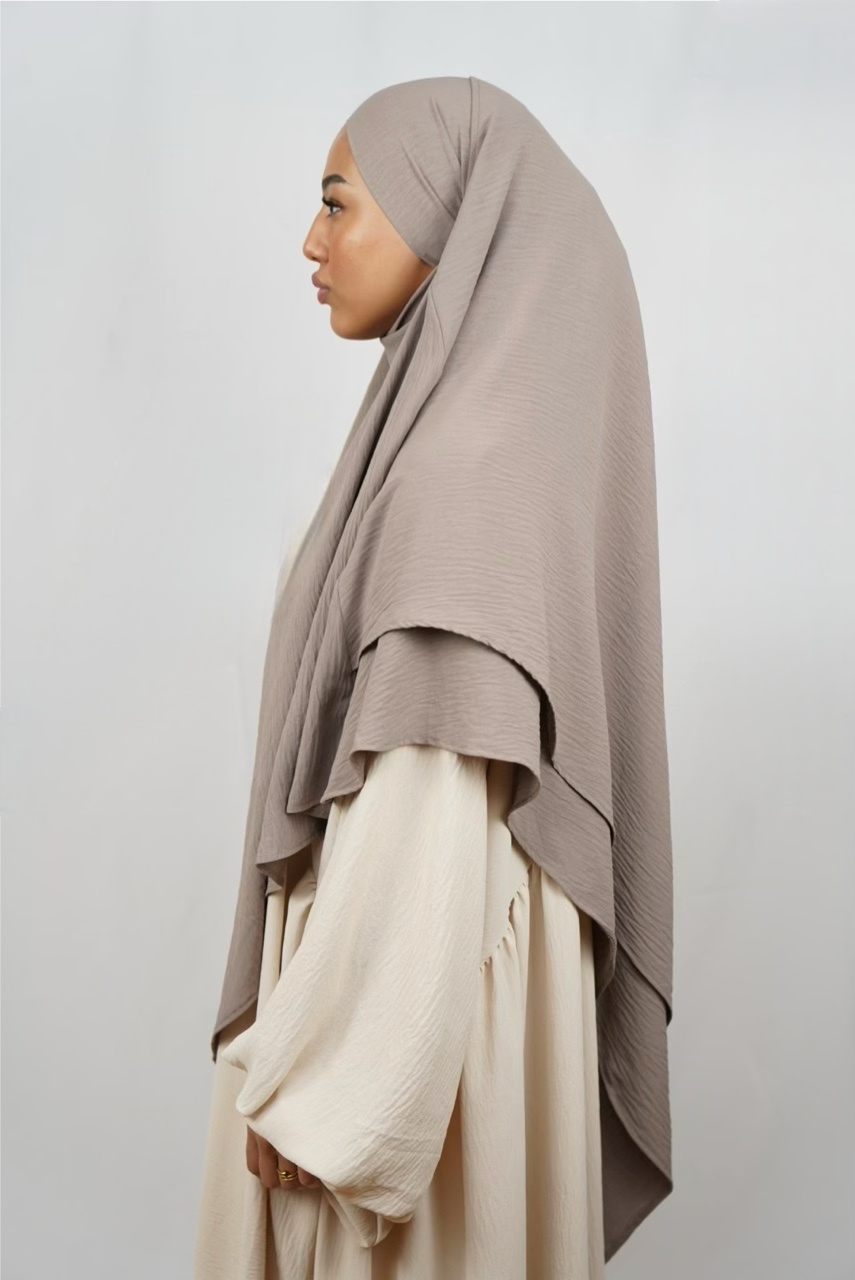 Zweilagiger Khimar Jazz - Taupe